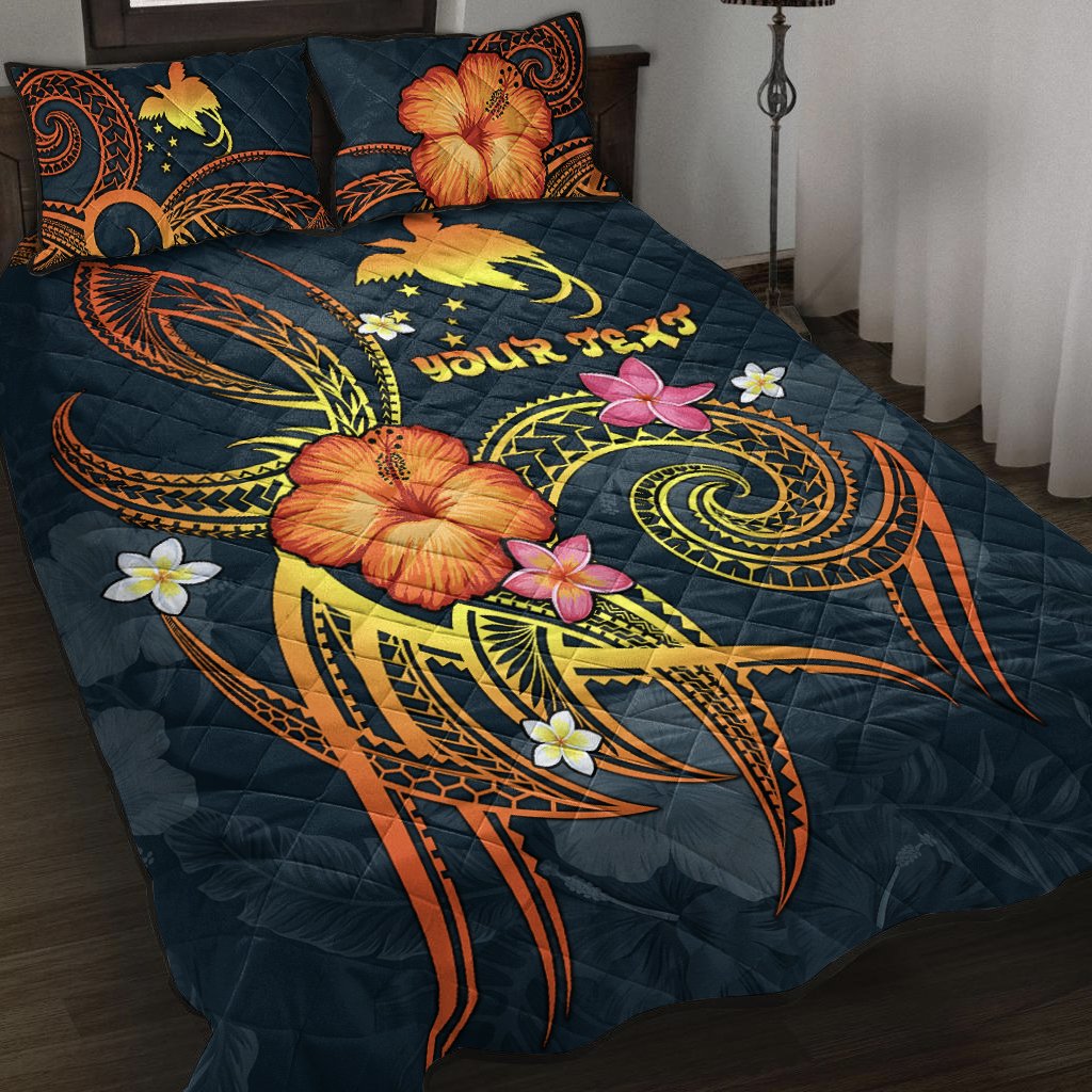 Papua New Guinea Polynesian Personalised Quilt Bed Set - Legend of Papua New Guinea (Blue) Blue - Polynesian Pride