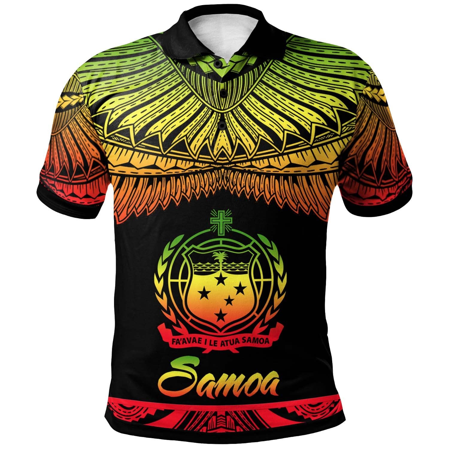 Samoa Polo Shirt Polynesian Tattoo Reggae Version Unisex Reggae - Polynesian Pride