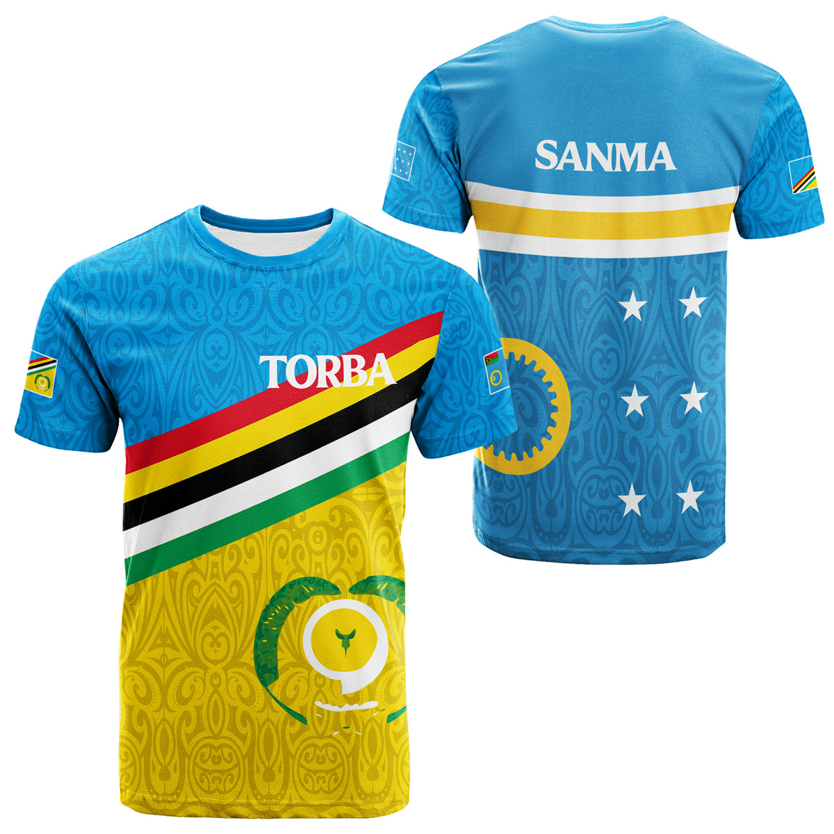Vanuatu Torba Combine Sanma Province T Shirt Flag Style LT12 Unisex Yellow - Polynesian Pride