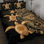 Polynesian Turtle Quilt Bed Set Honu Family Gold LT4 Black - Polynesian Pride