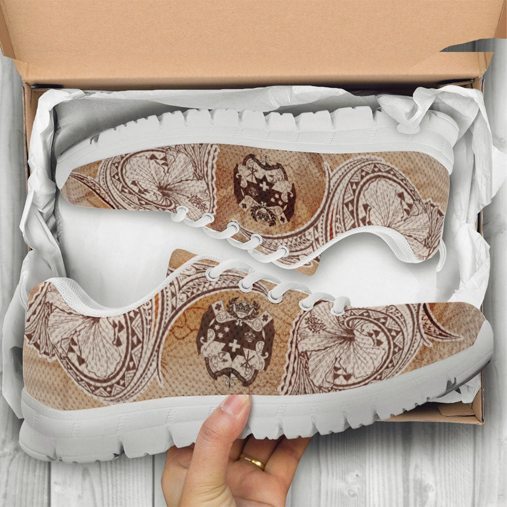 Tonga Sneakers - Hibiscus Flowers Vintage Style - Polynesian Pride