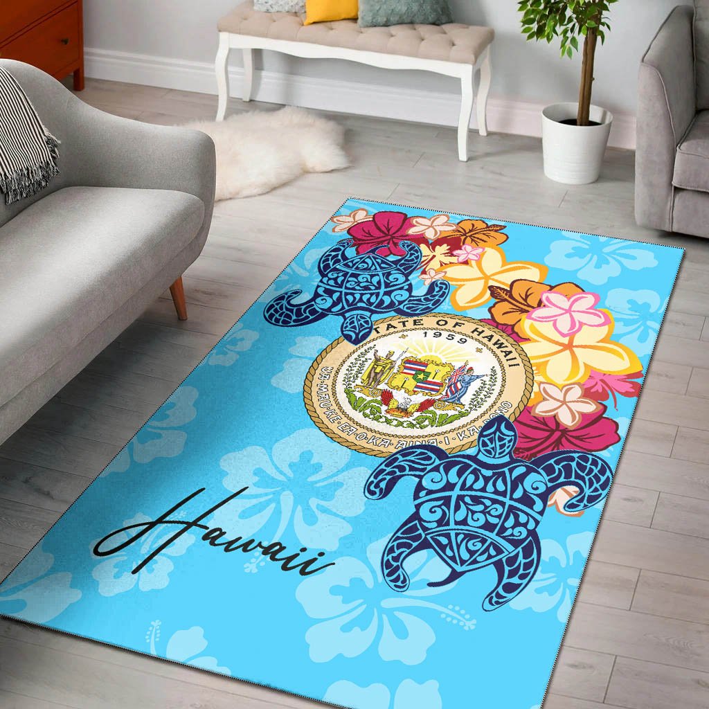 Hawaii Area Rug - Tropical Style Blue - Polynesian Pride