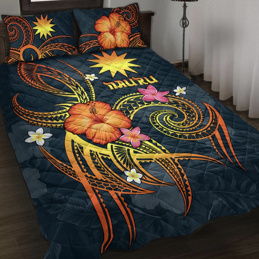 Nauru Polynesian Quilt Bed Set - Legend of Nauru (Blue) Blue - Polynesian Pride