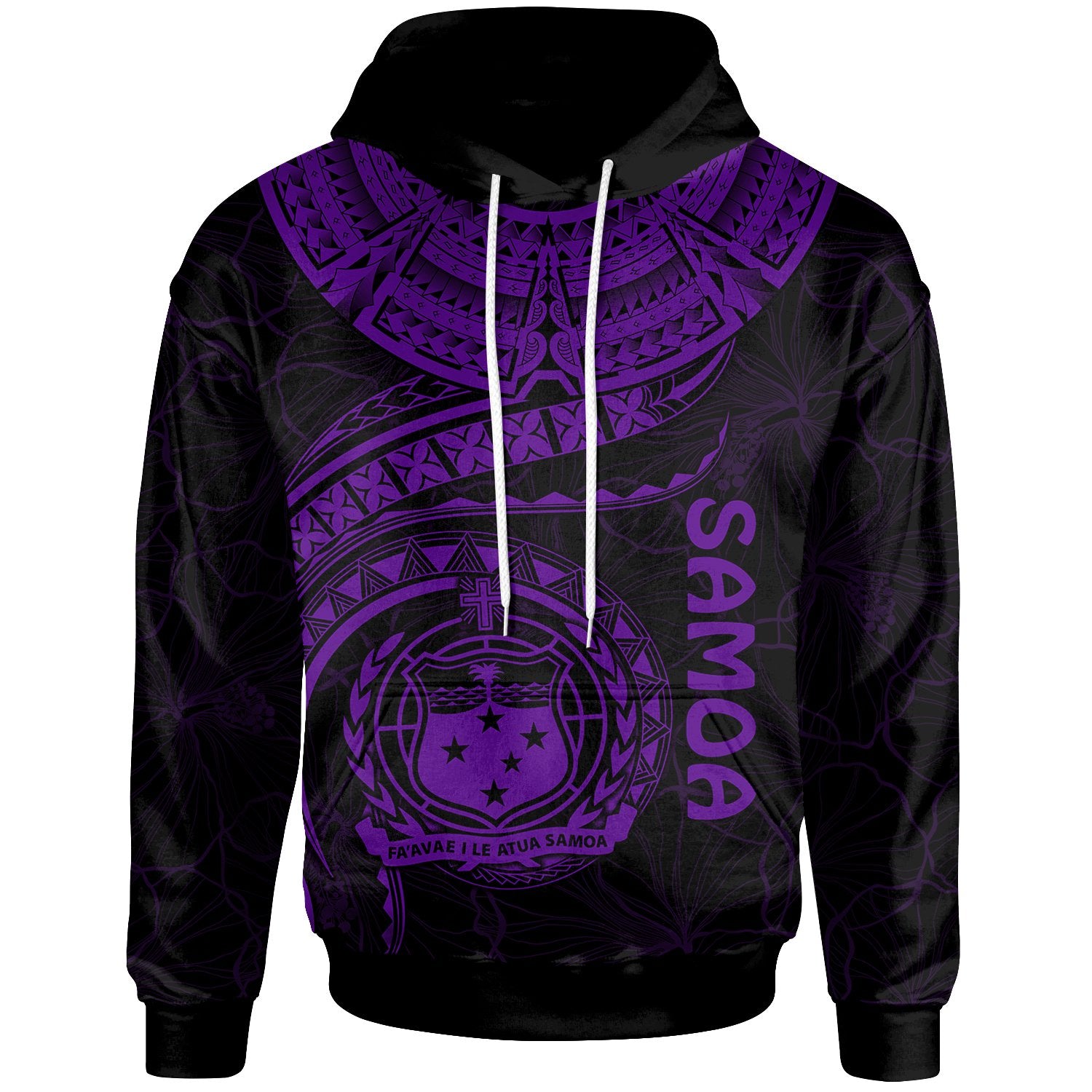 Polynesian Samoa Hoodie Samoan Waves (Purple) Unisex Purple - Polynesian Pride