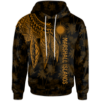 Marshall Islands Hoodie Polynesian Wings (Golden) Unisex Golden - Polynesian Pride