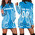 (Custom Personalised) Cook Islands Tongareva Hoodie Dress - Tribal Pattern - LT12 Blue - Polynesian Pride