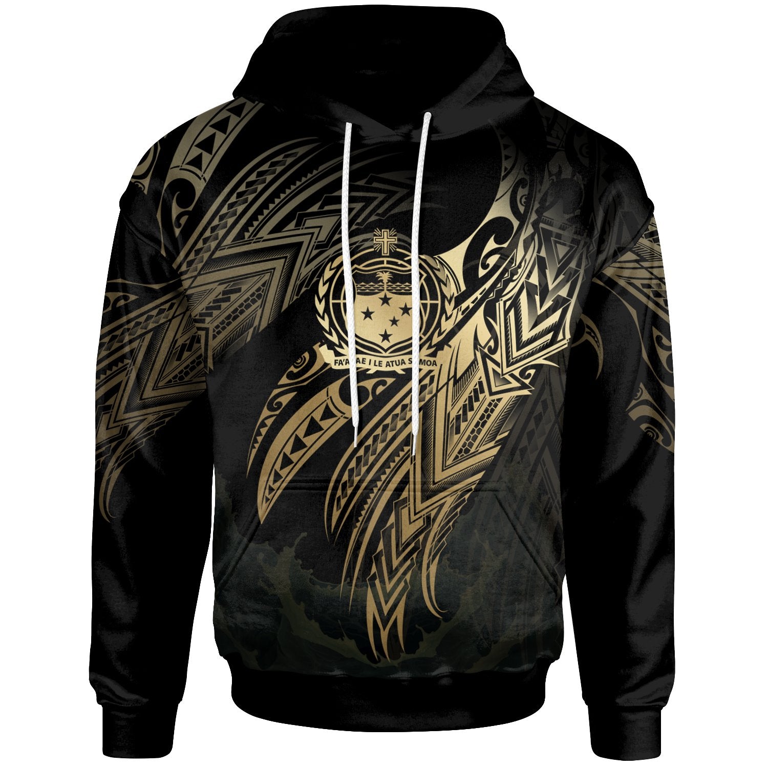 Samoa Polynesian Hoodie Legend Gold Version Unisex Black - Polynesian Pride