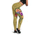 Tahiti Polynesian Legging - Floral With Seal Gold - Polynesian Pride