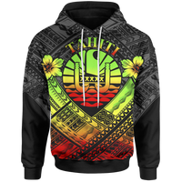 Tahiti Polynesian Hoodie Tahiti Reggae Seal Camisole Hibiscus Style Unisex Reggae - Polynesian Pride