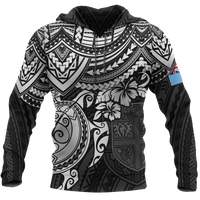 Fiji Polynesian Hoodie White Turtle Unisex WHITE - Polynesian Pride