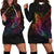 Tokelau Hoodie Dress - Butterfly Polynesian Style Black - Polynesian Pride