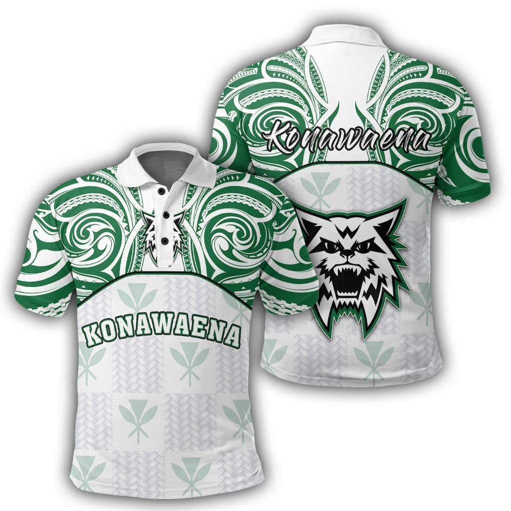 Hawaii Polo Shirt Kanaka Konawaena High School Polo Shirt Demodern Style Unisex White - Polynesian Pride