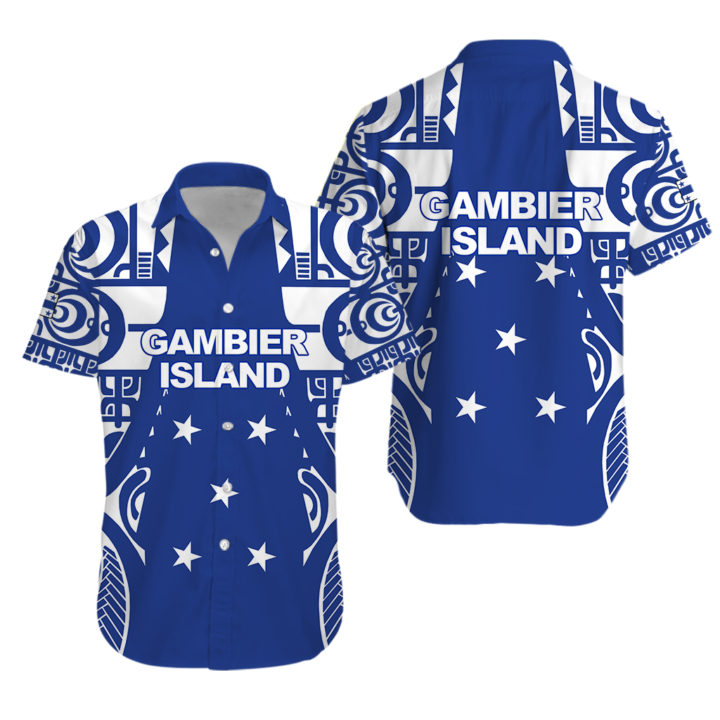 Gambier Islands Tribal Hawaiian Shirt - LT12 Unisex Blue - Polynesian Pride