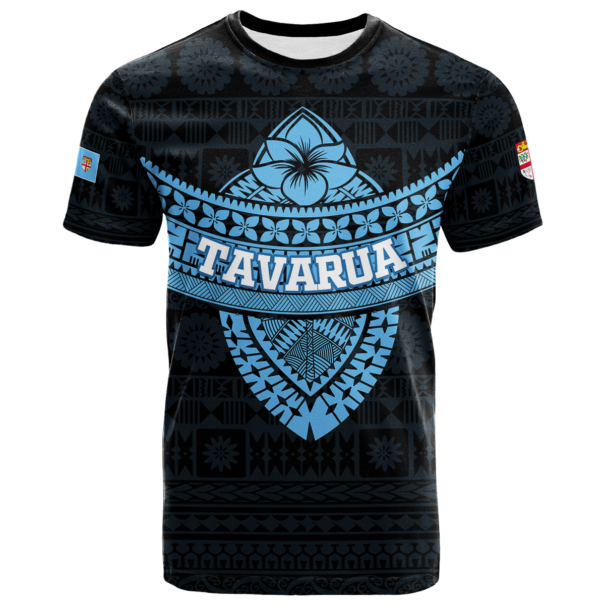Tavarua Fiji Tapa Tribal T Shirt LT12 Unisex Blue - Polynesian Pride