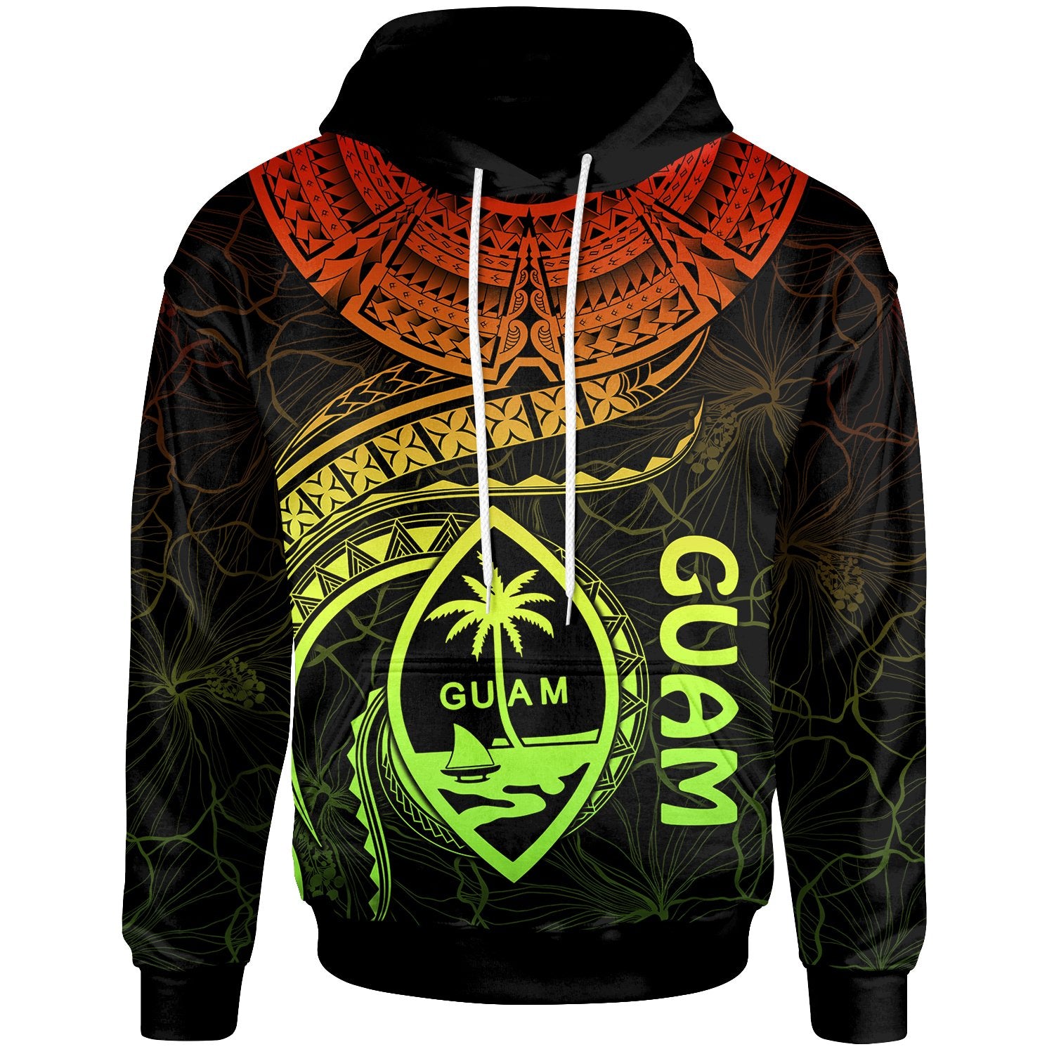 Guam Polynesian Hoodie Guam Waves (Reggae) Unisex Reggae - Polynesian Pride