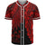 Fiji Polynesian Baseball Shirt - Tribal Wave Tattoo Red Unisex Red - Polynesian Pride