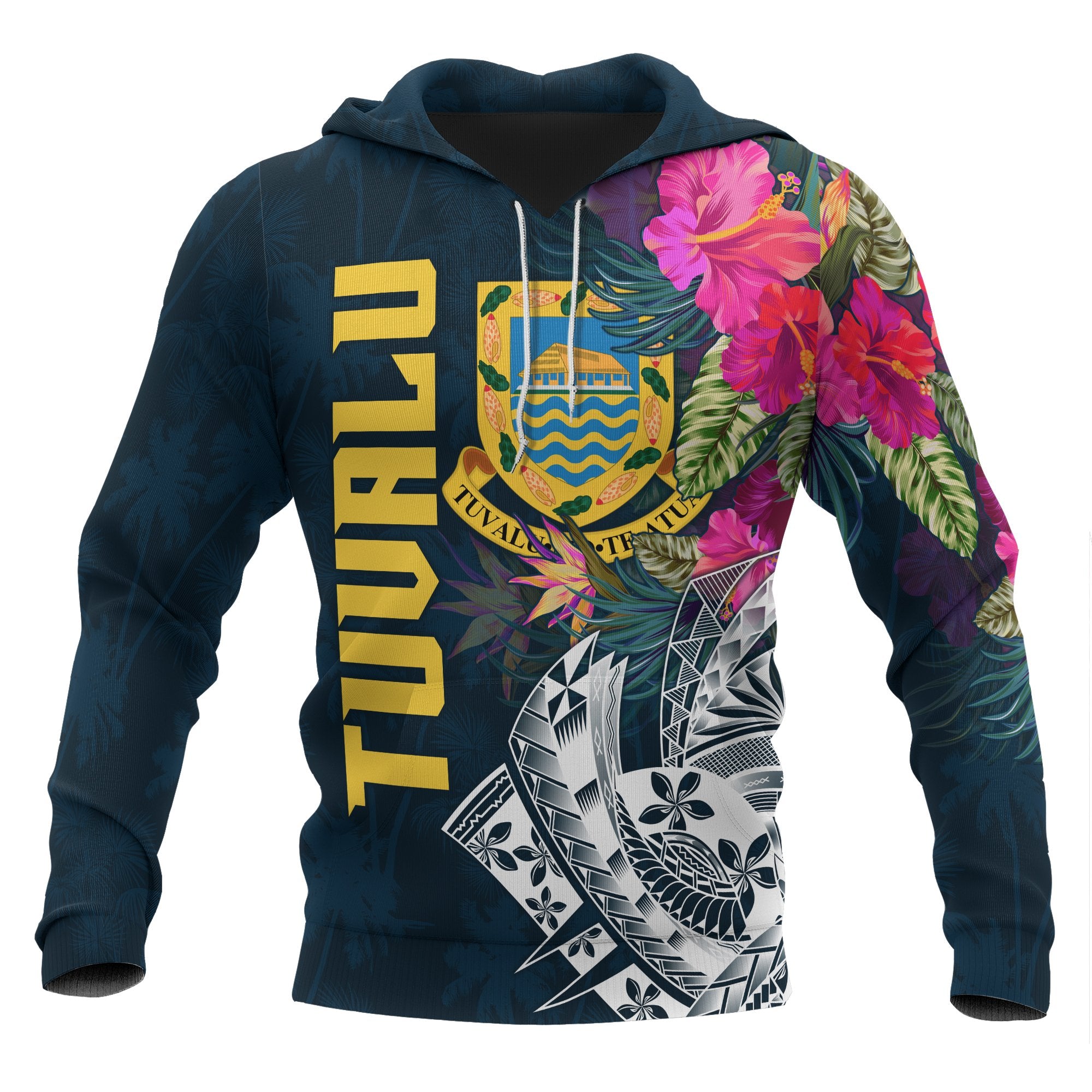 Tuvalu Hoodie Summer Vibes Unisex Blue - Polynesian Pride