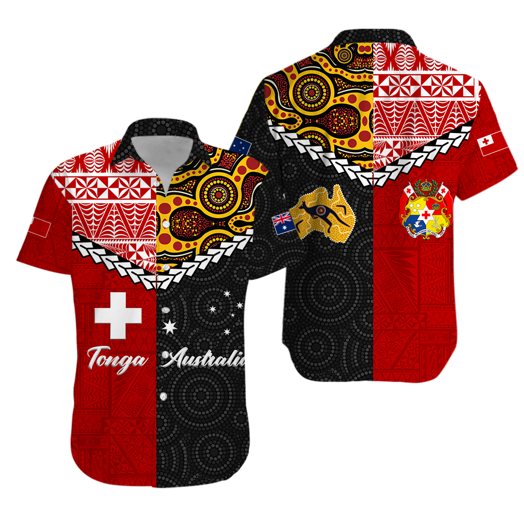 Tonga Combine Australia Aboriginal Heritage Hawaiian Shirt - LT12 Unisex Red - Polynesian Pride