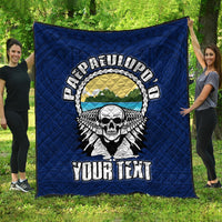 American Samoa Custom Personalised Premium Quilt - Paepaeulupo'o Aua (Ver 2) Blue - Polynesian Pride
