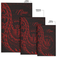 Niue Area Rug - Polynesian Pattern Style Red Color - Polynesian Pride