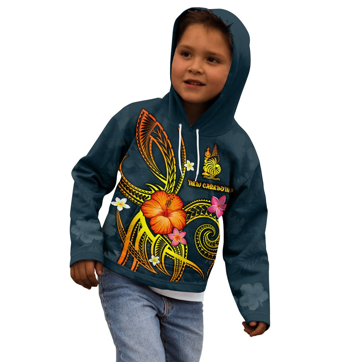 New Caledonia Polynesian Hoodie Legend of New Caledonia (Blue) - Polynesian Pride