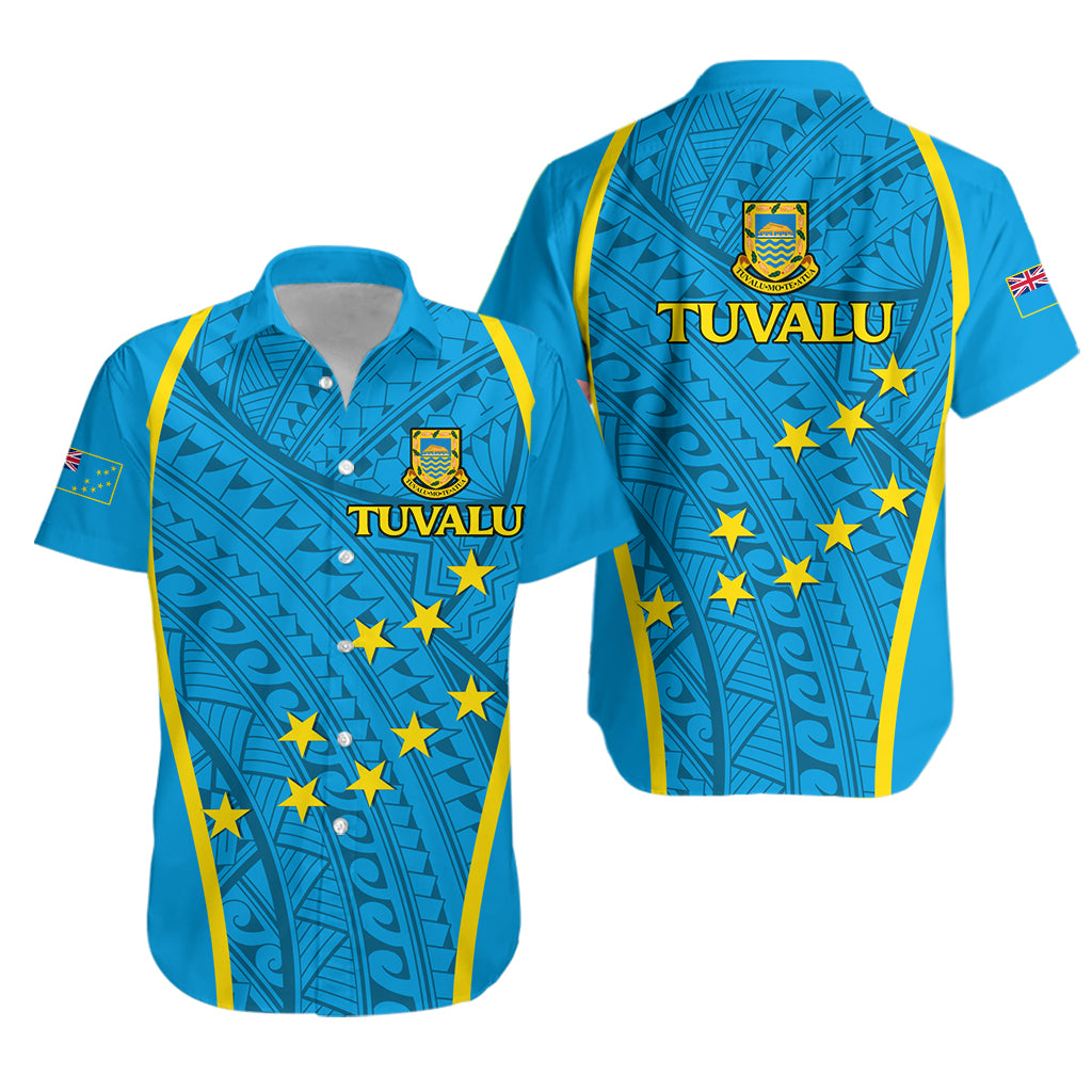 Tuvalu Hawaiian Shirt - Tribal Pattern - LT12 Unisex Blue - Polynesian Pride