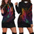 New Caledonia Hoodie Dress - Butterfly Polynesian Style Black - Polynesian Pride