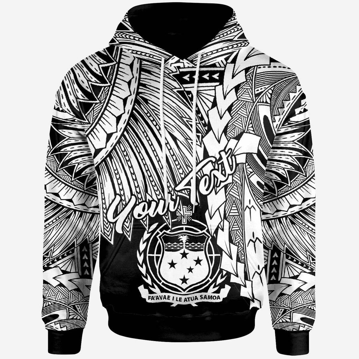 Samoa Polynesian Custom Hoodie Tribal Wave Tattoo White Unisex White - Polynesian Pride