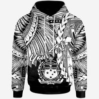 Samoa Polynesian Custom Hoodie Tribal Wave Tattoo White Unisex White - Polynesian Pride