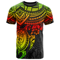 Polynesian T Shirt Polynesian Reggae Turtle Hibiscus Unisex Reggae - Polynesian Pride