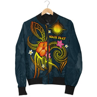 Marshall Islands Polynesian Personalised Men's Bomber Jacket - Legend of Marshall Islands (Blue) - Polynesian Pride