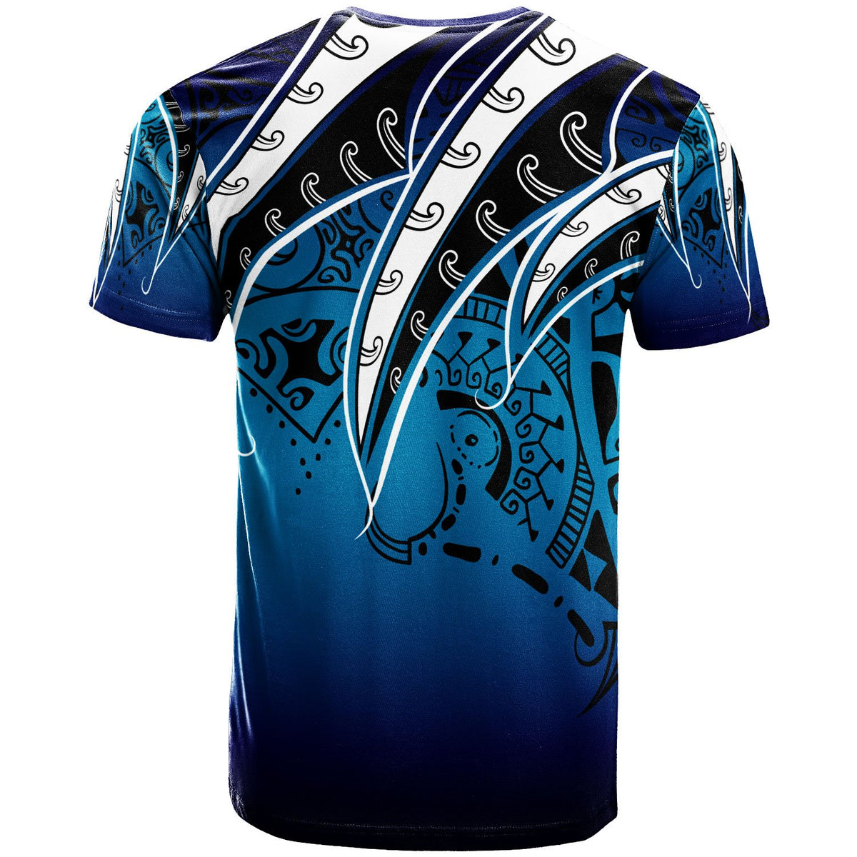 Nauru T Shirt Tropical Leaf Blue Gradient Style - Polynesian Pride