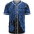 New Caledonia Polynesian Baseball Shirt - Tribal Wave Tattoo Blue Unisex Blue - Polynesian Pride