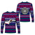 American Samoa Christmas Long Sleeve Shirt - Ugly Christmas - LT12 Unisex Blue - Polynesian Pride