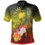 CNMI Polo Shirt Humpback Whale with Tropical Flowers (Yellow) Unisex Yellow - Polynesian Pride