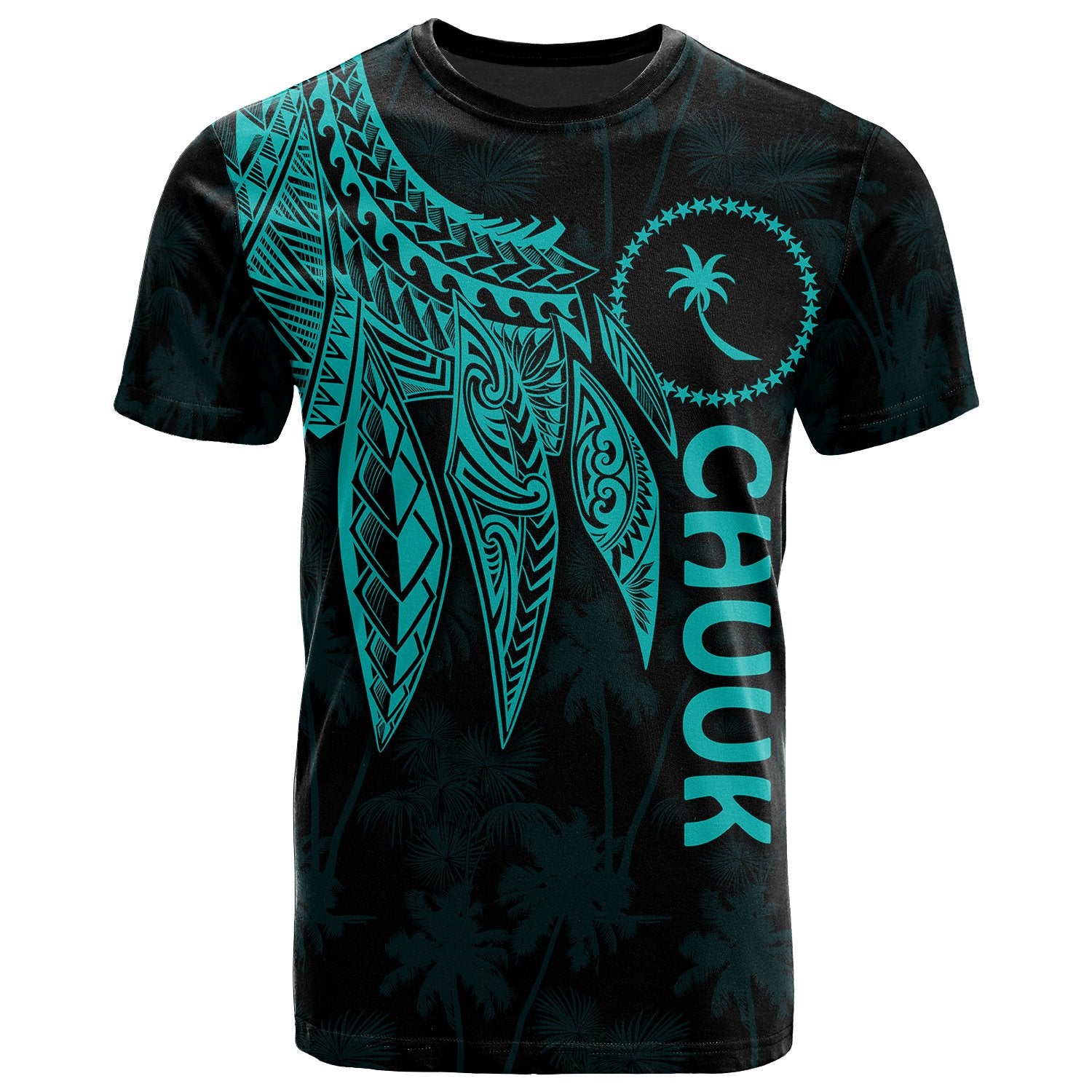 Chuuk T Shirt Polynesian Wings (Turquoise) Unisex Turquoise - Polynesian Pride