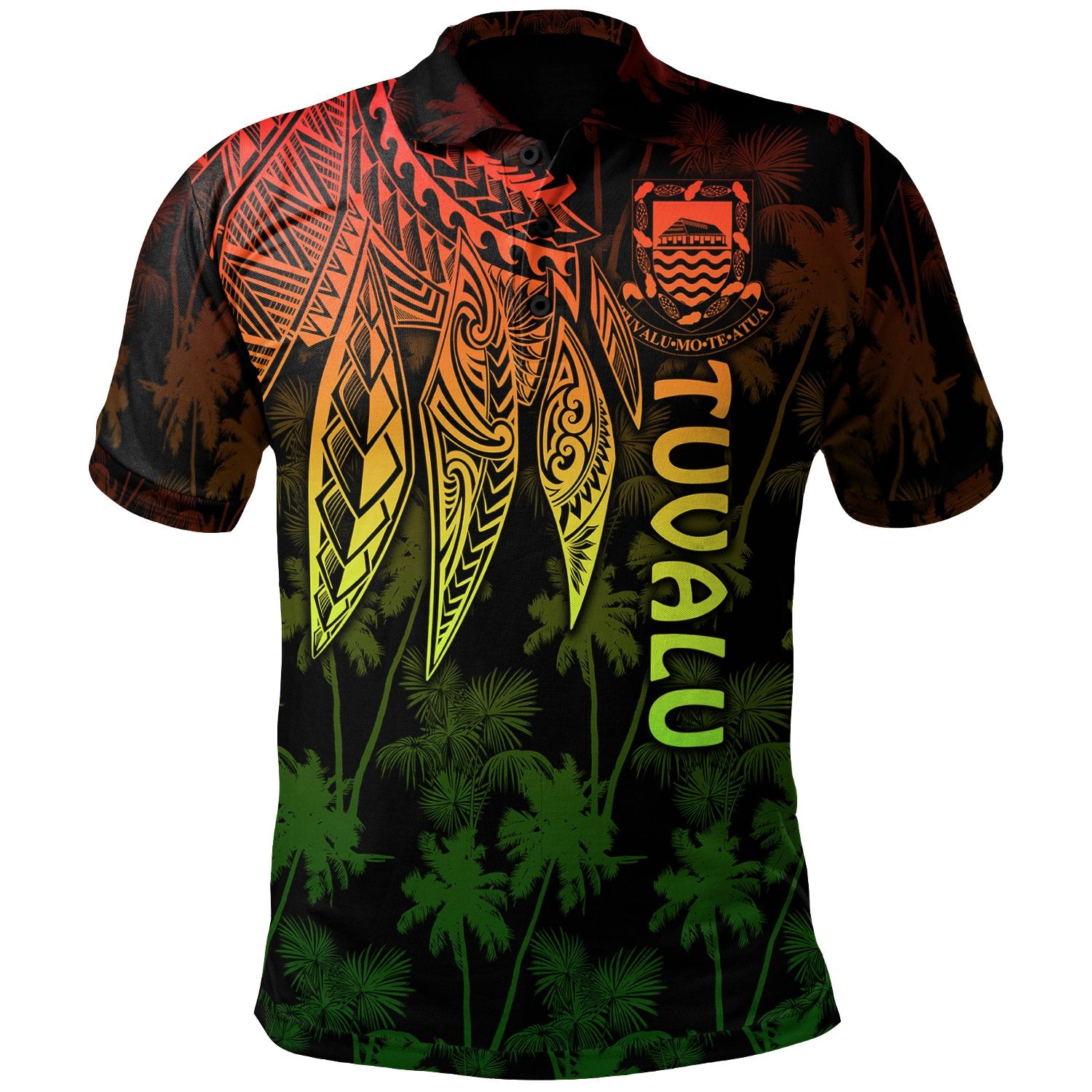 Tuvalu Polo Polynesian Wings (Reggae) Unisex Reggae - Polynesian Pride