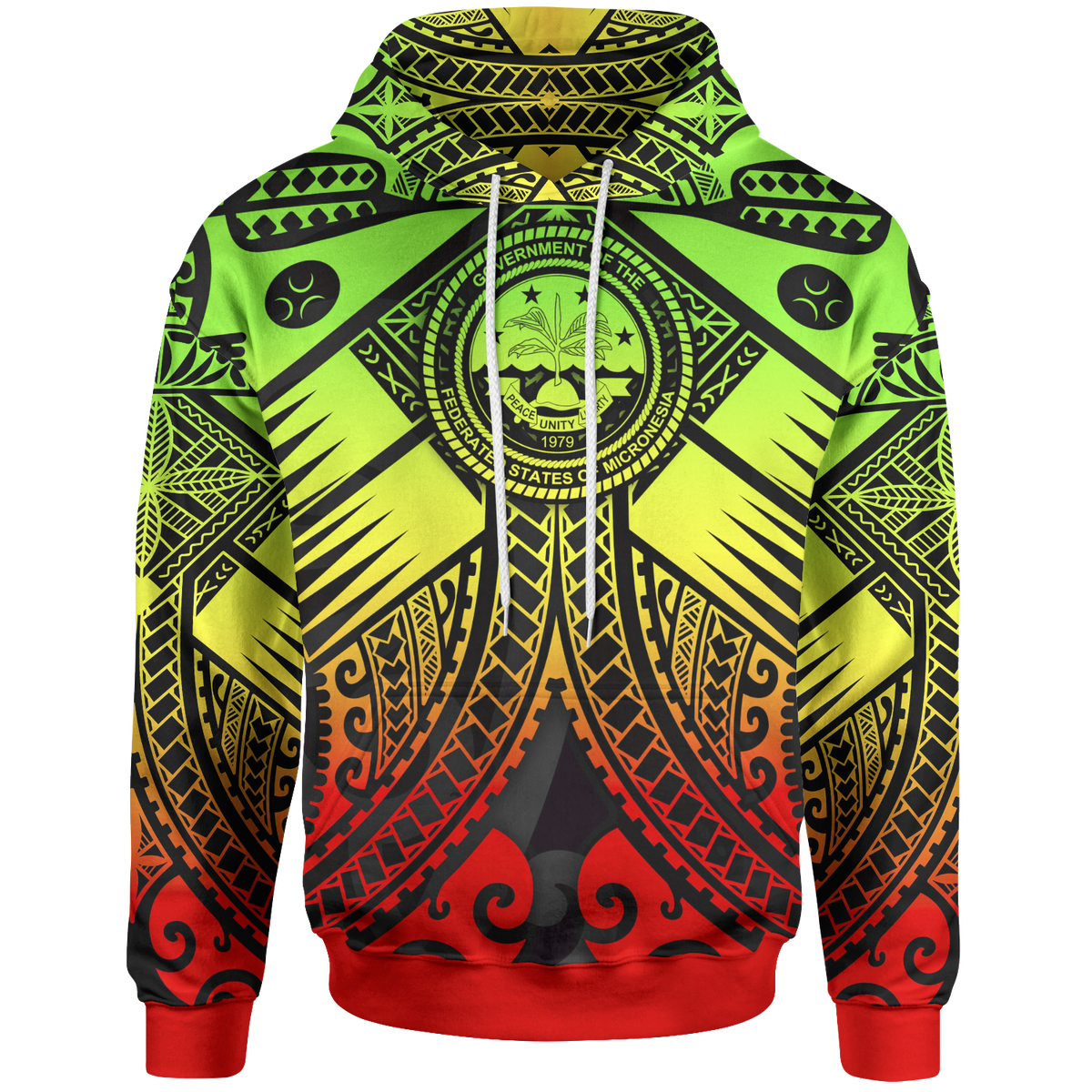 FSM Hoodie Reggae Seal with Polynesian Tattoo Unisex Reggae - Polynesian Pride