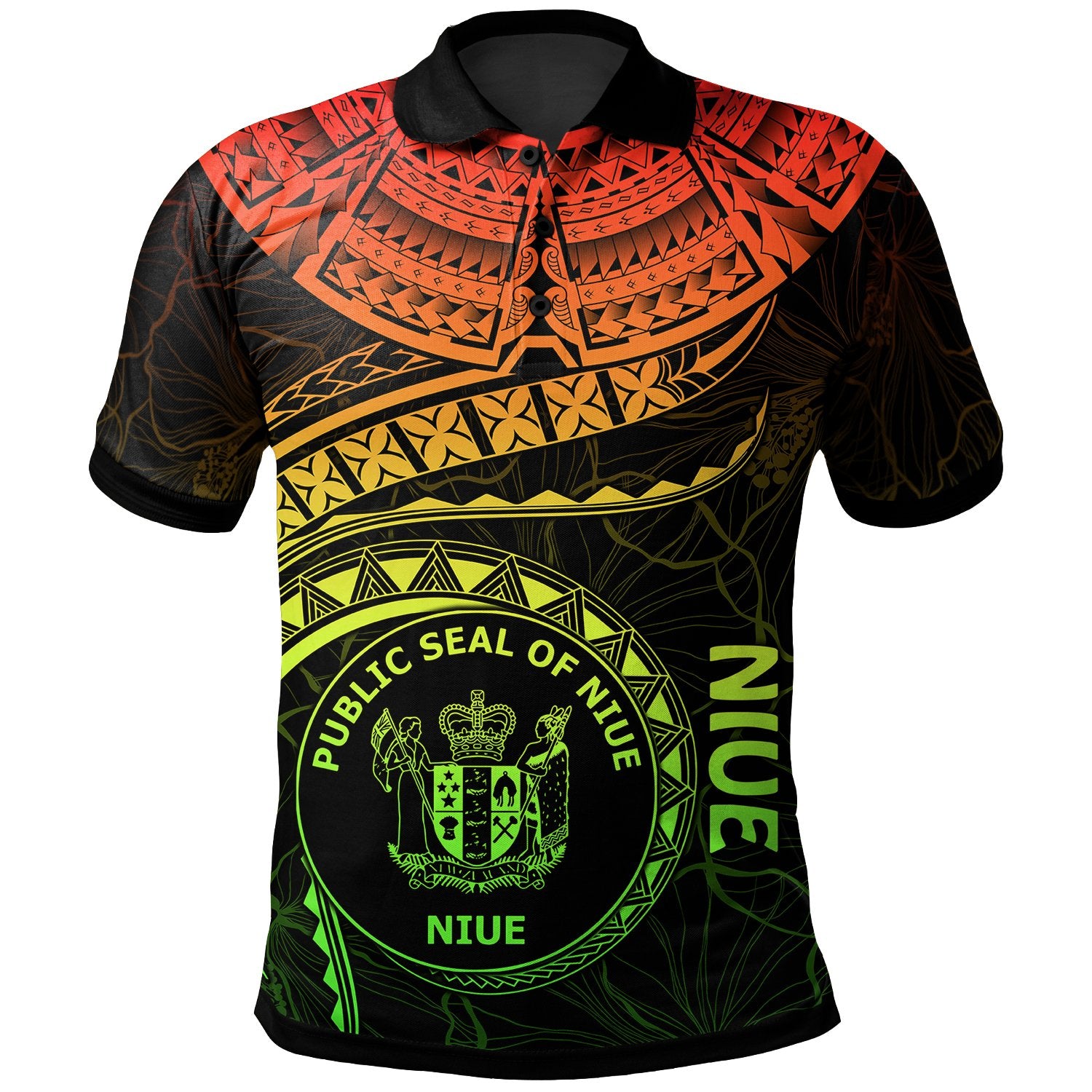 Niue Polynesian Polo Shirt Niue Waves (Reggae) Unisex Reggae - Polynesian Pride