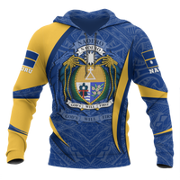Nauru Polynesian Hoodie Nauru Spirit (Blue) Unisex Blue - Polynesian Pride
