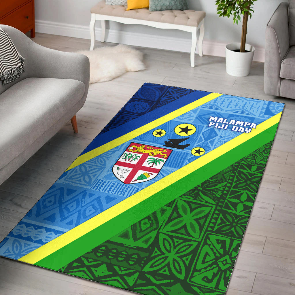 Vanuatu Malampa Fiji Day Area Rug - Combine Flag Design LT4 Blue - Polynesian Pride