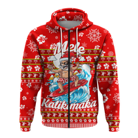 Hawaii Christmas Santas Surf Mele Kalikimaka Hoodie LT2 - Polynesian Pride