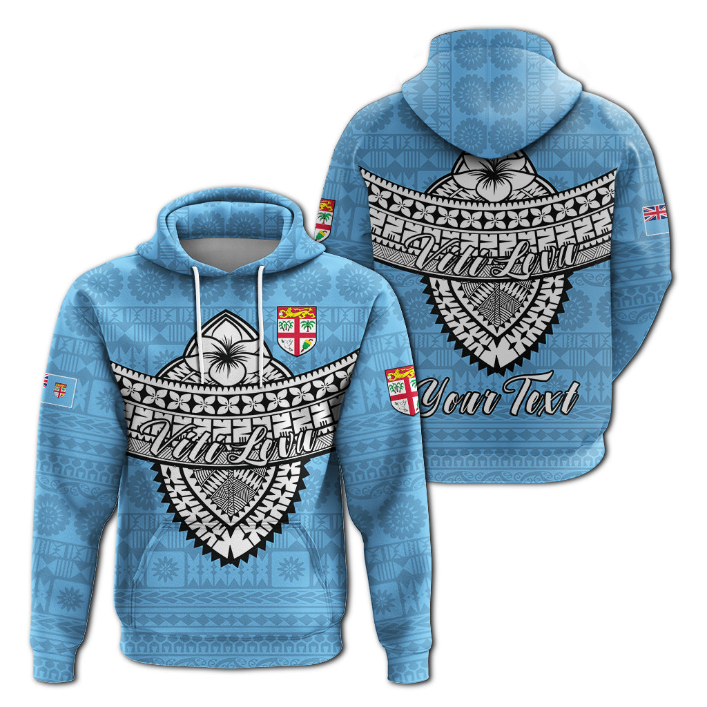 Custom Fiji Viti Levu Tapa Tribal Hoodie LT12 Unisex Blue - Polynesian Pride