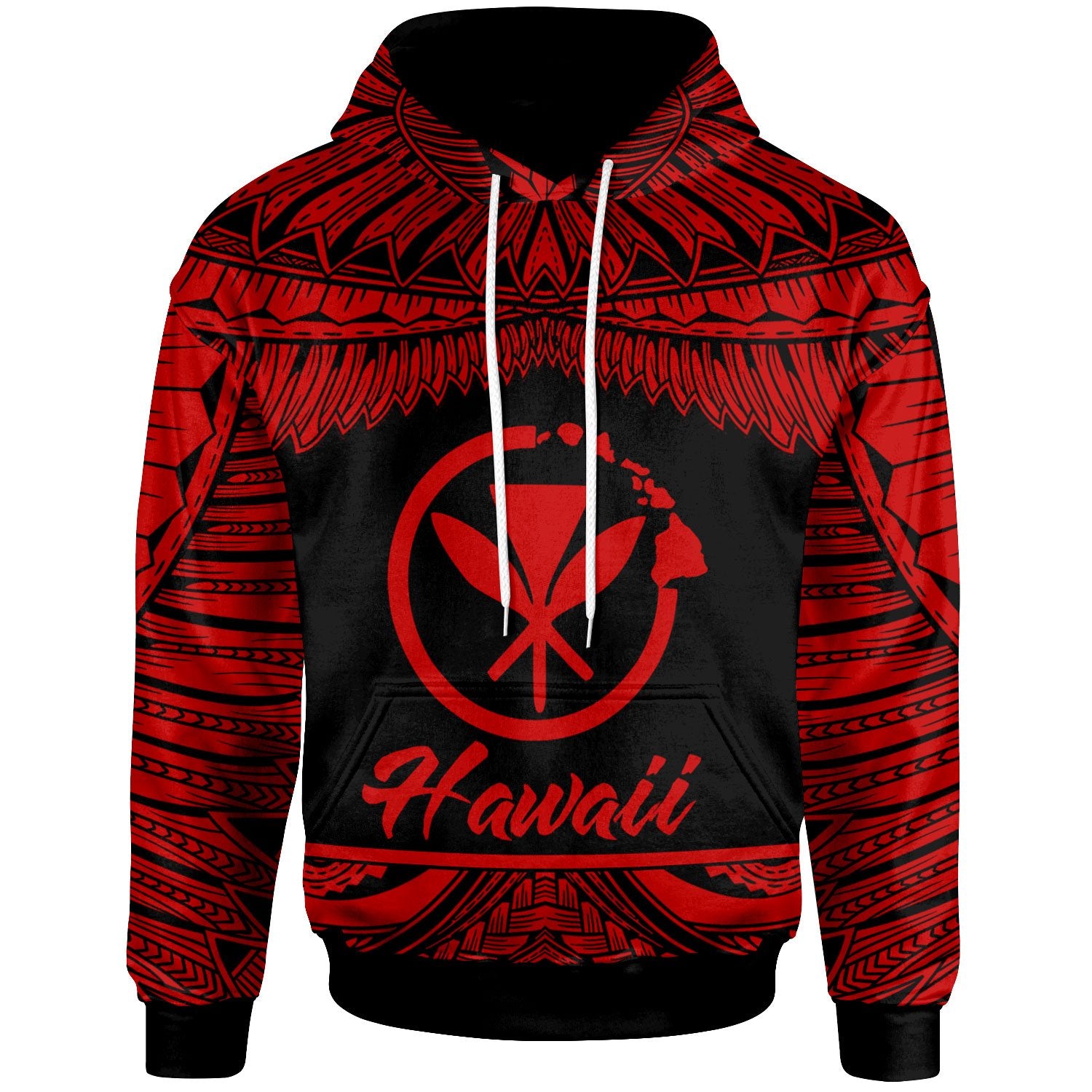 Hawaii Polynesian Hoodie Hawaii Pride Red Version Unisex Red - Polynesian Pride