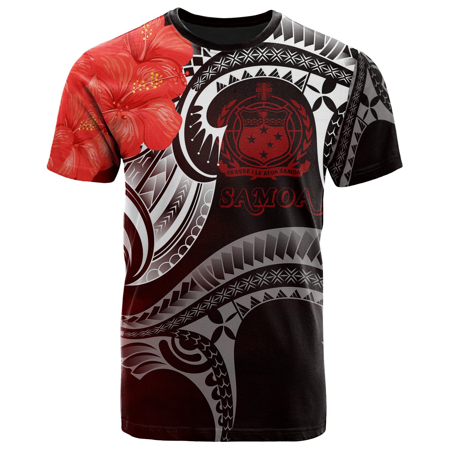 Samoa T Shirt Samoan Seal Wave Style (Red) Unisex Red - Polynesian Pride