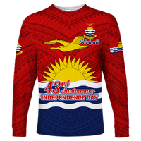 Kiribati 43rd Independence Celebrations Long Sleeve Shirt - LT12 Unisex Blue - Polynesian Pride