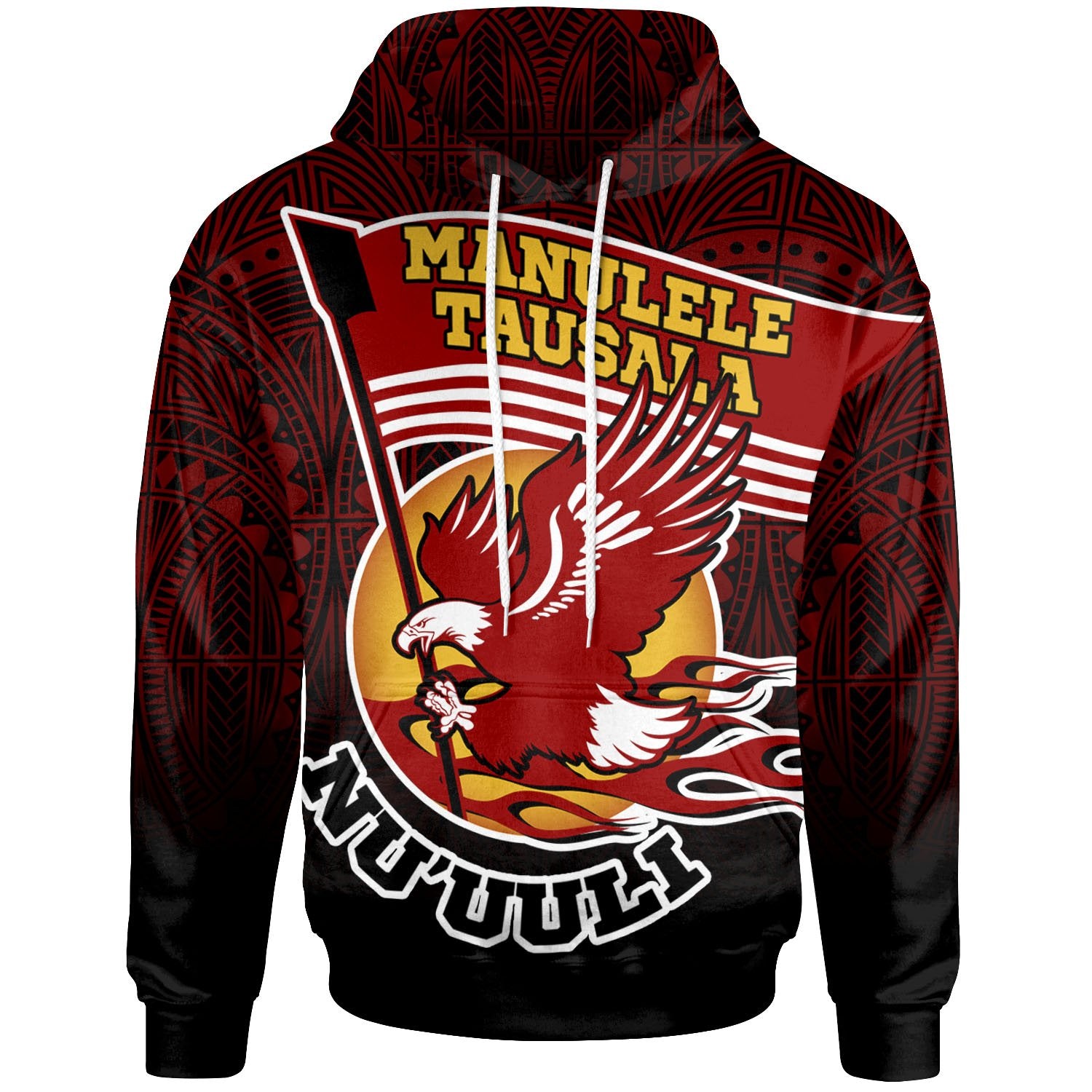 American Samoa Hoodie Manulele Tausala Nuuuli (Ver 2) Unisex Red - Polynesian Pride