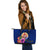 Tahiti Polynesian Leather Tote Bag - Floral With Seal Blue - Polynesian Pride