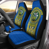 Solomon Islands Independence Anniversary 44th Years Car Seat Covers - LT12 Set of 2 Universal Fit Blue - Polynesian Pride