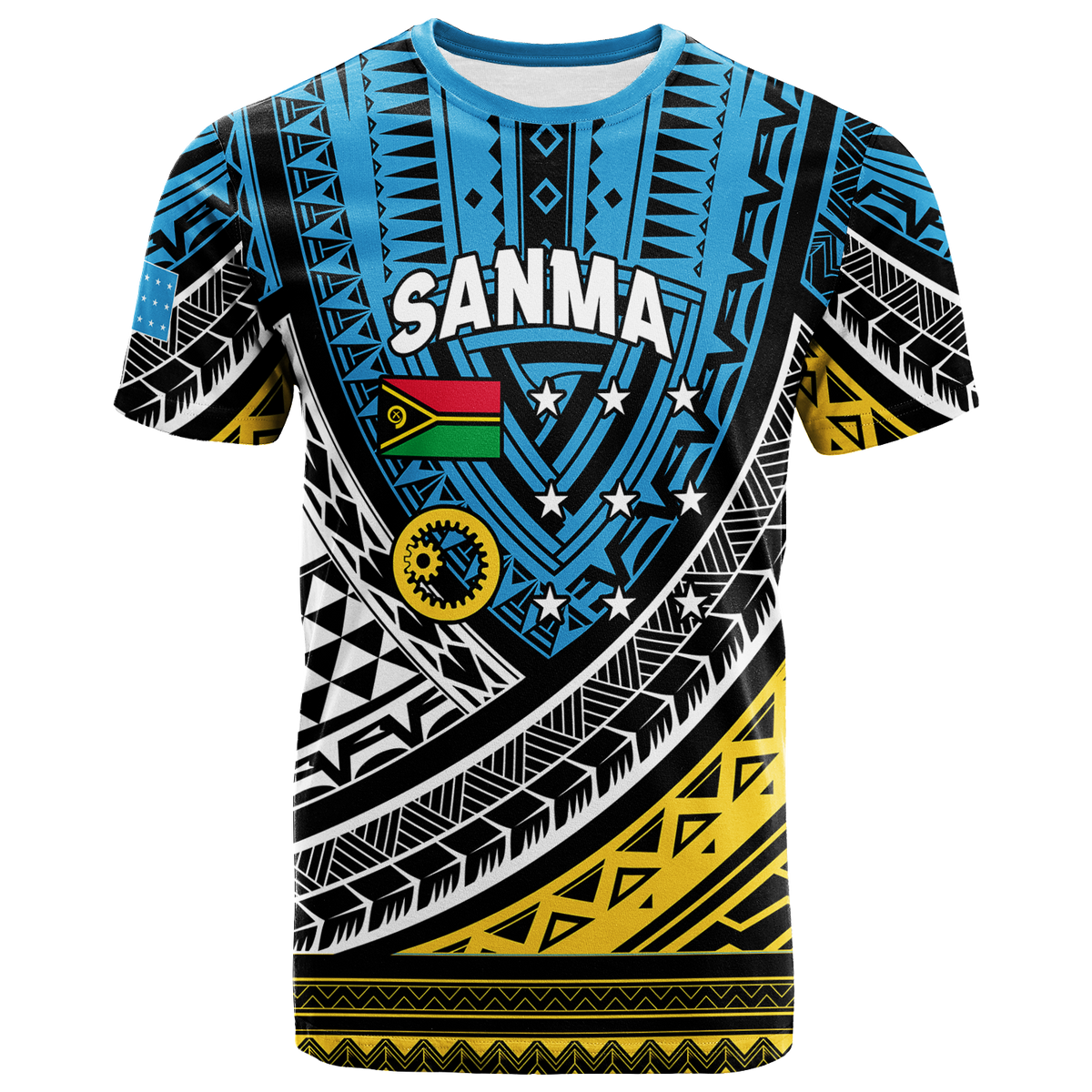 Custom Vanuatu Sanma Province Tribal Pattern T Shirt LT12 Unisex Blue - Polynesian Pride